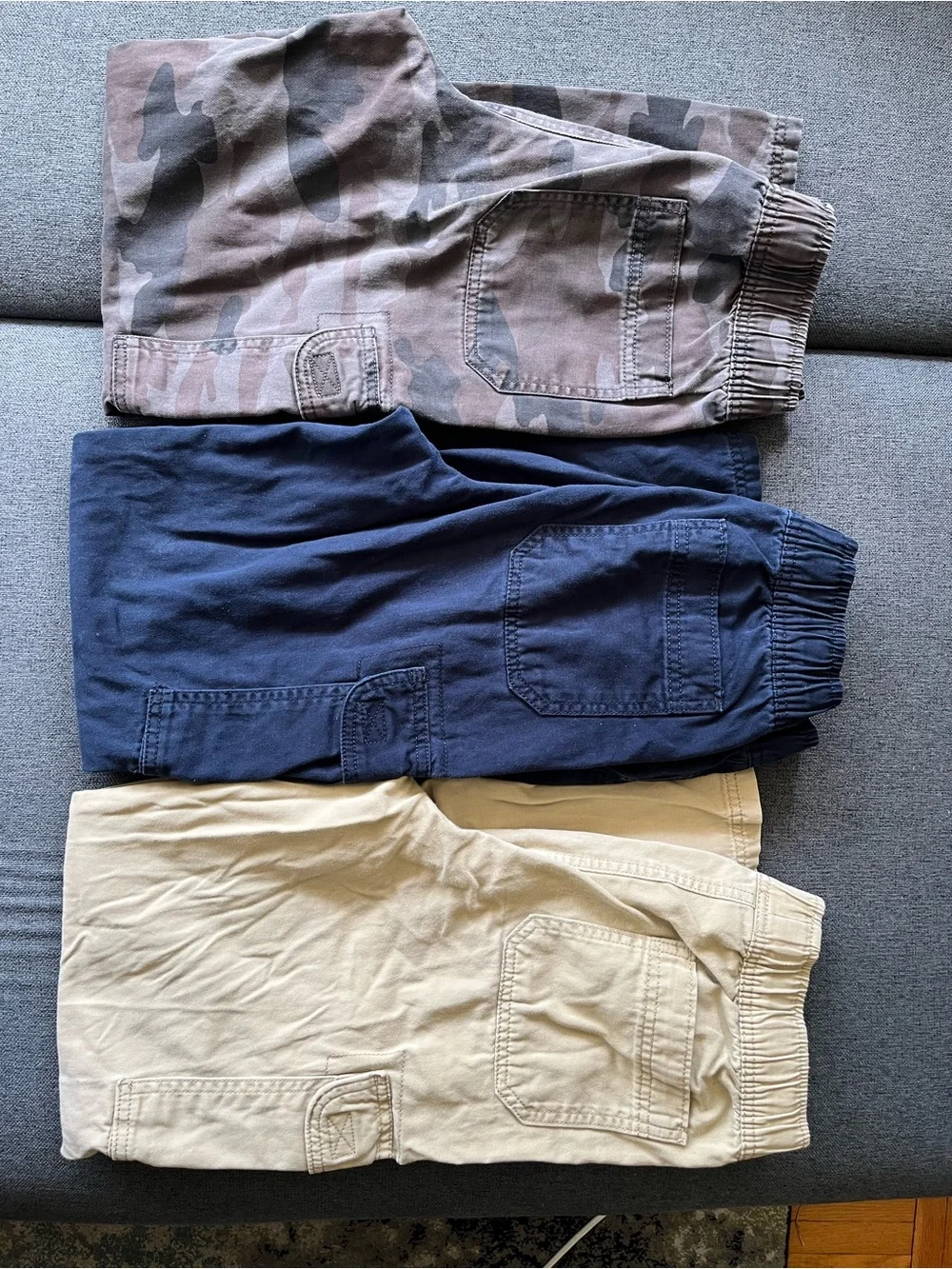 3 Pairs The Children’s Place Boys Cargo Pants Size 12 Navy Khaki Camo Uniform
